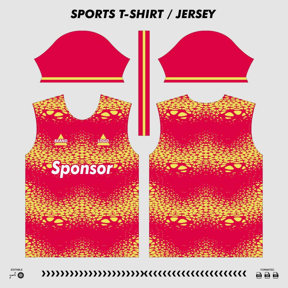 vector t-shirt sport ontwerp, sublimatie Jersey