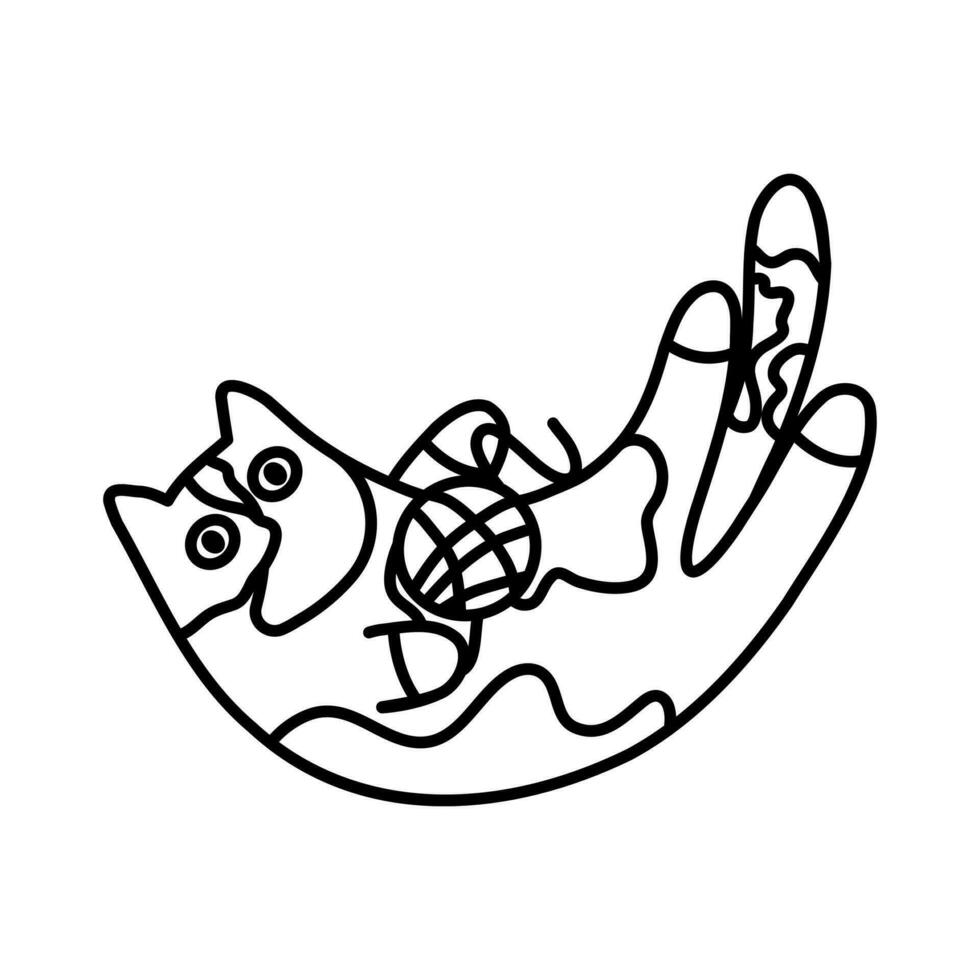 schattig en grappig tekenfilm kat tekening. vector