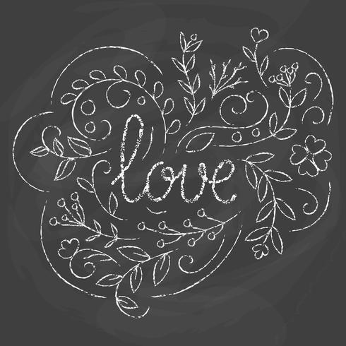 Liefdeskaart. Hand getrokken belettering van ontwerp. vector