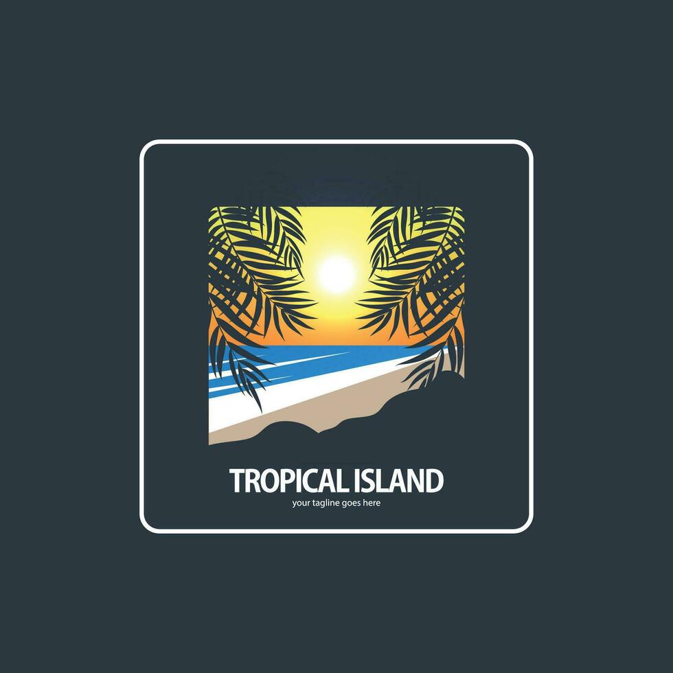 tropisch eiland logo vector