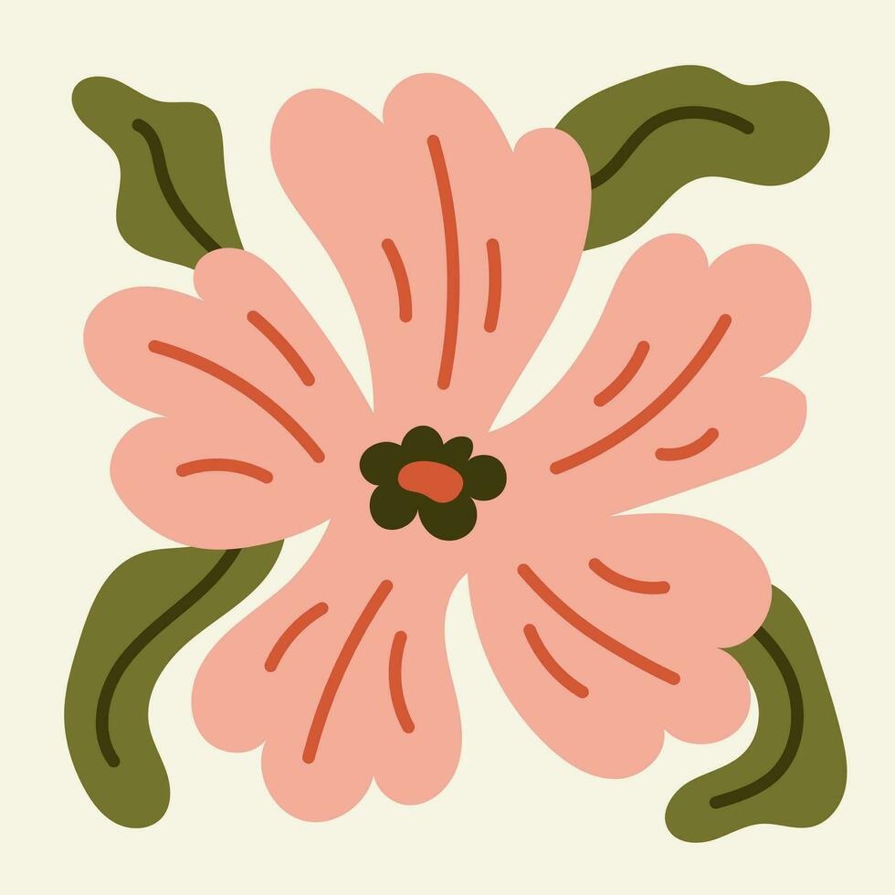 roze matisse groovy bloem vector