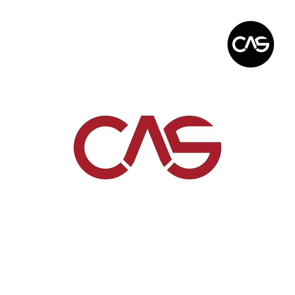 brief cas monogram logo ontwerp vector