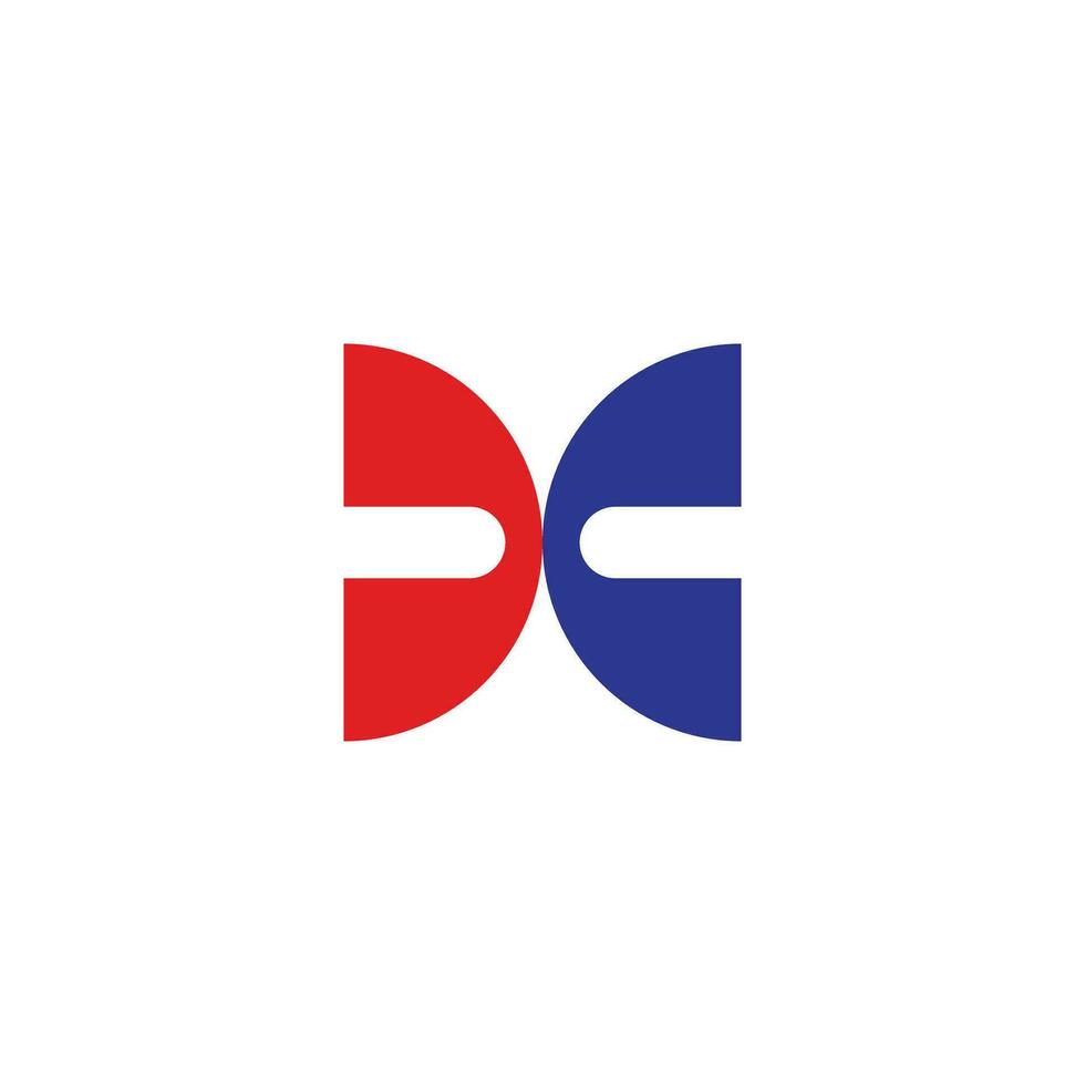 brief dc tegenover richting kleurrijk gemakkelijk logo vector