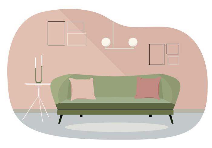 Vector woonkamer illustratie