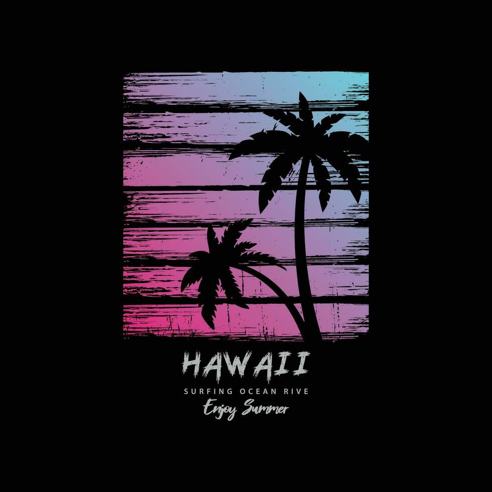 hawaii illustratie typografie. perfect voor het ontwerpen van een t-shirt vector