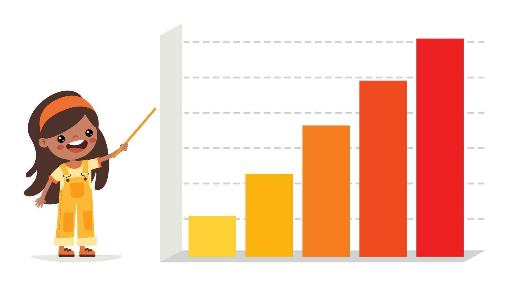 tekenfilm kind tonen bar diagram vector