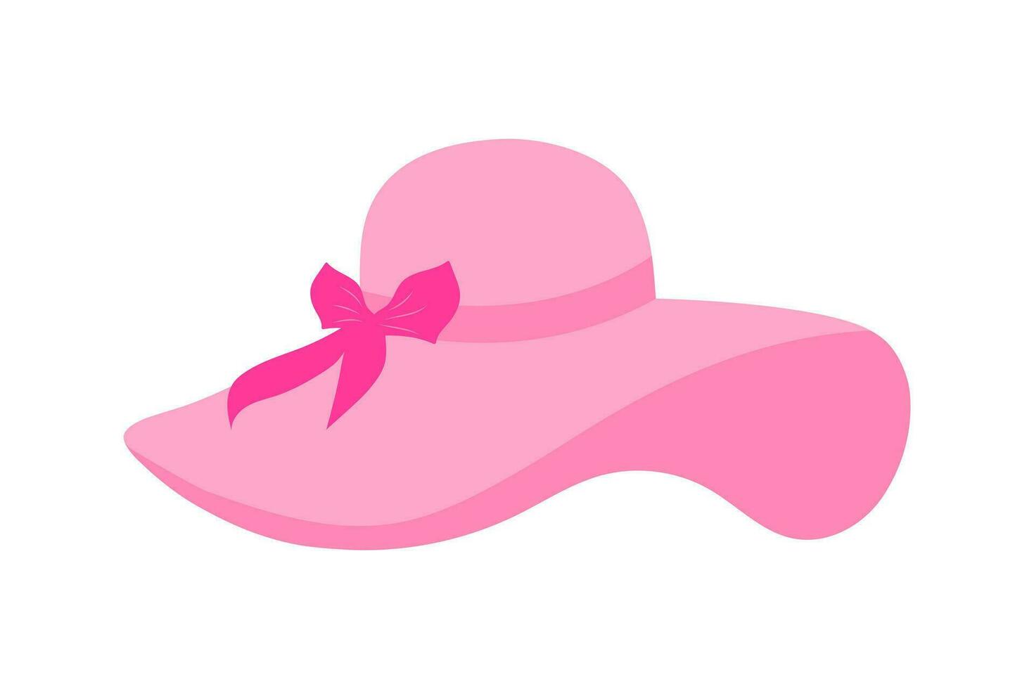 schattig tekenfilm roze hoed met een boog. kleding voor pop. mode aantrekkingskracht icoon. vector