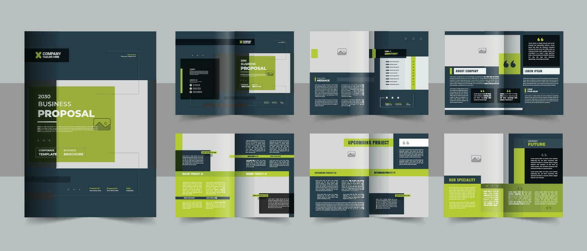 creatief bedrijf brochure sjabloon ontwerp lay-out, multipurpose brochure sjabloon met omslag, terug en binnen Pagina's. minimaal bedrijf brochure sjabloon ontwerp vector
