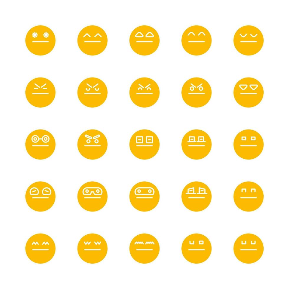 geel gezicht emoticon reeks vector