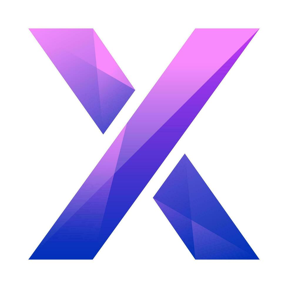 brief X kleurrijk helling logo ontwerp vector