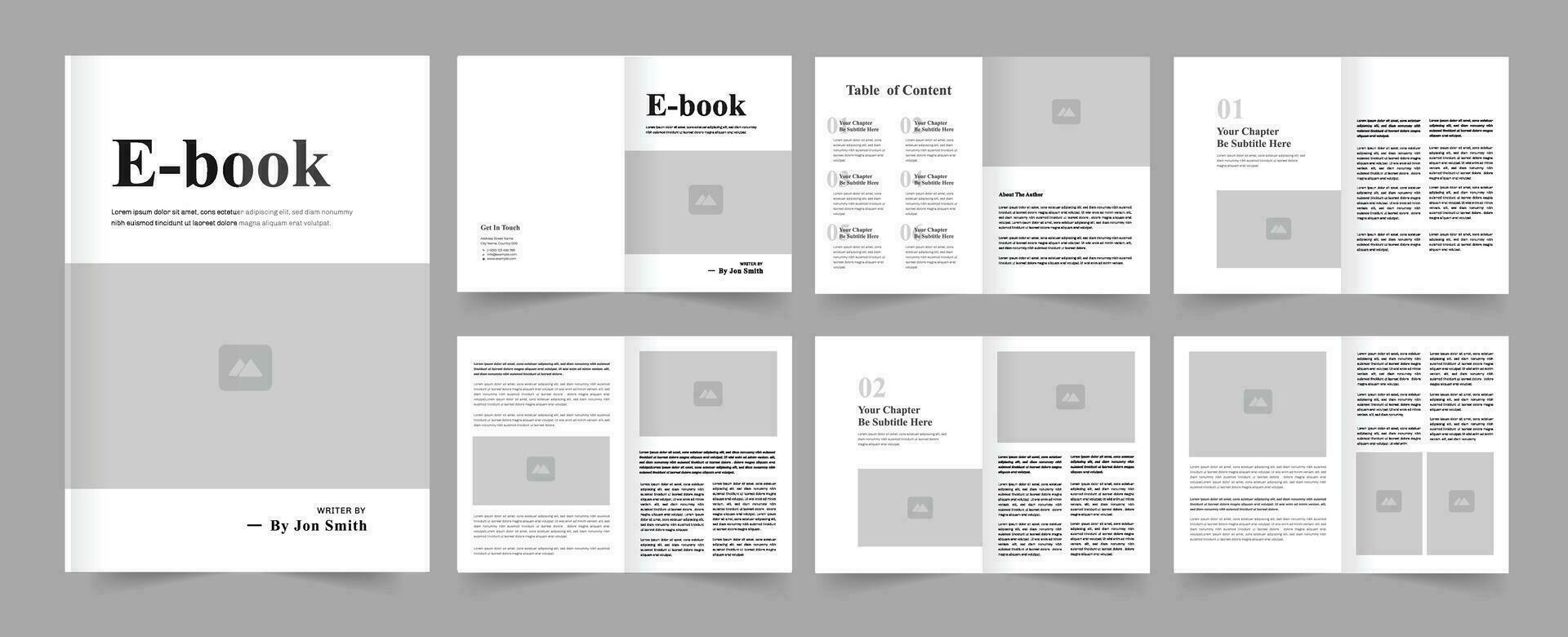 ebook sjabloon en ebook lay-out ontwerp vector