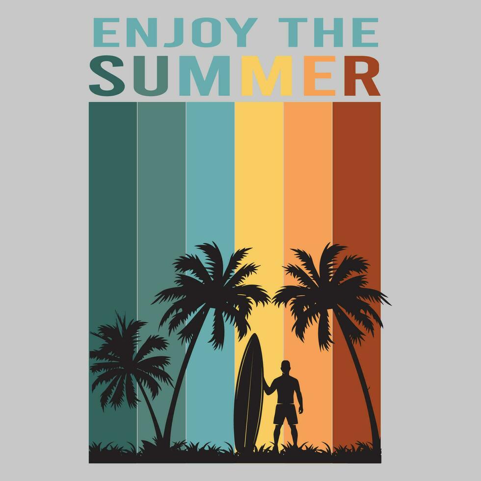 genieten de zomer t-shirt vector