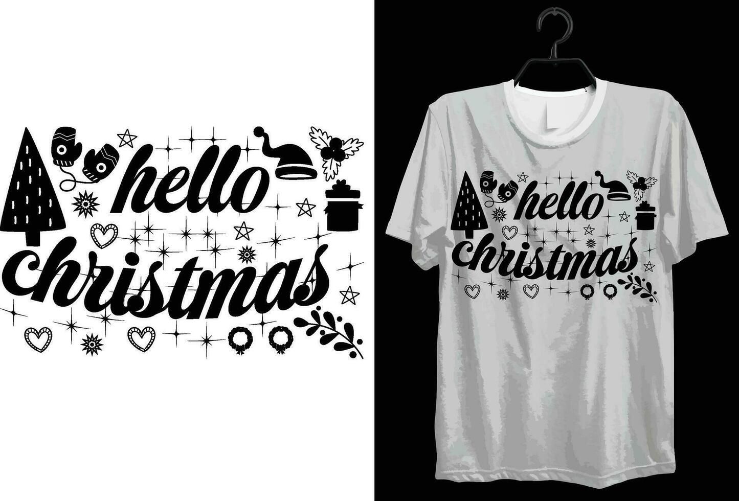 Hallo kerstmis. grappig geschenk item vrolijk Kerstmis t-shirt ontwerp voor Kerstmis liefhebbers. vector