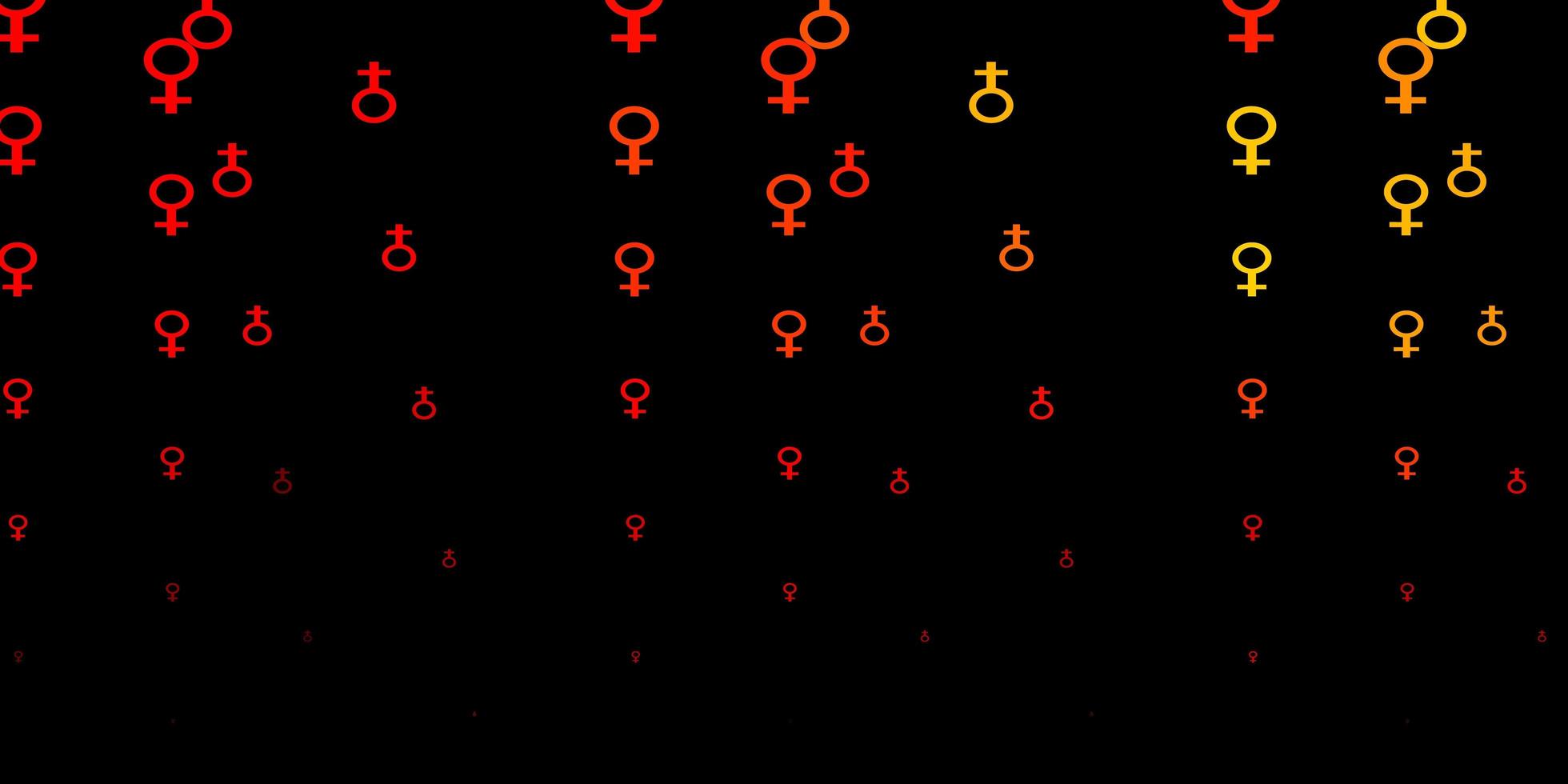 donkerrode vectorachtergrond met de machtssymbolen van de vrouw. vector