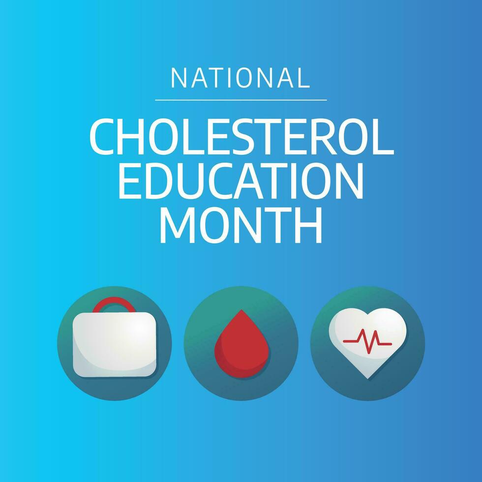 nationaal cholesterol onderwijs maand ontwerp sjabloon mooi zo voor begroeting. hart vector ontwerp. vector illustratie. vlak ontwerp. eps. 10.