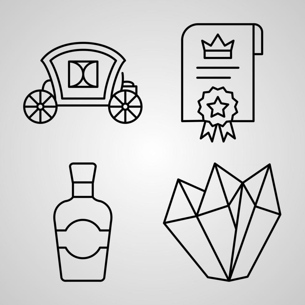 set van vector lijn iconen van royalty's