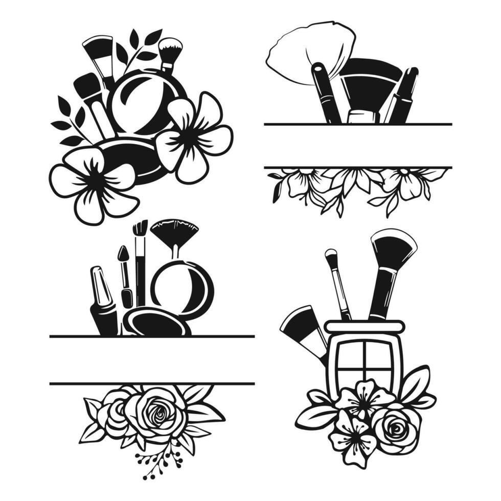 reeks van bloemen bedenken clip art sjabloon vector