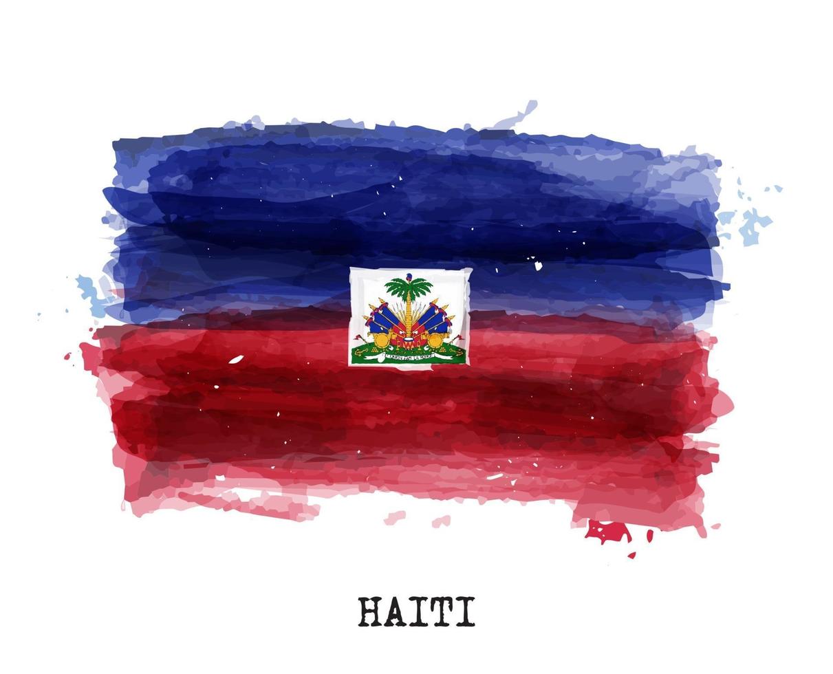 realistische aquarel vlag van Haïti. vector. vector