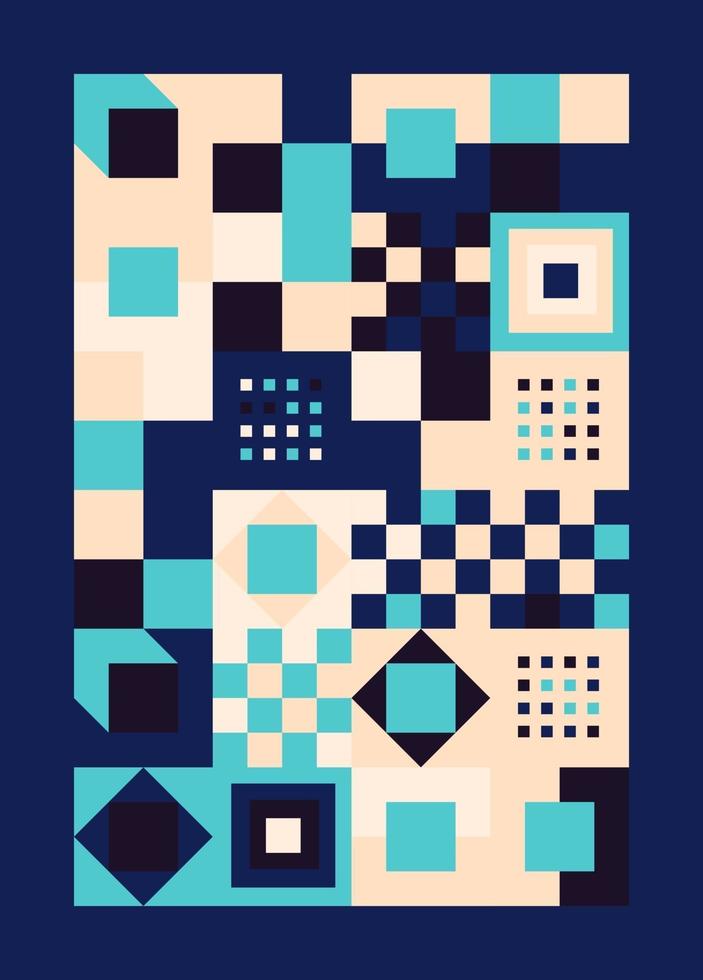 abstracte bauhaus geometrische achtergrond illustratie, kleurrijke muurschildering geometrische vormen plat ontwerp gratis vector