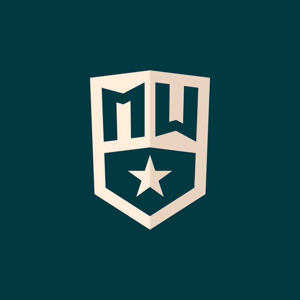 eerste mw logo ster schild symbool met gemakkelijk ontwerp vector