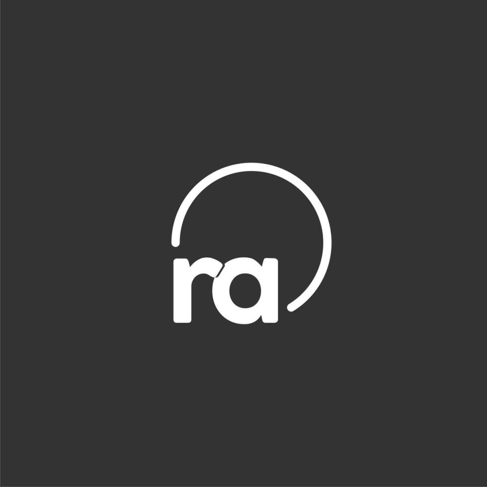 ra eerste logo met afgeronde cirkel vector