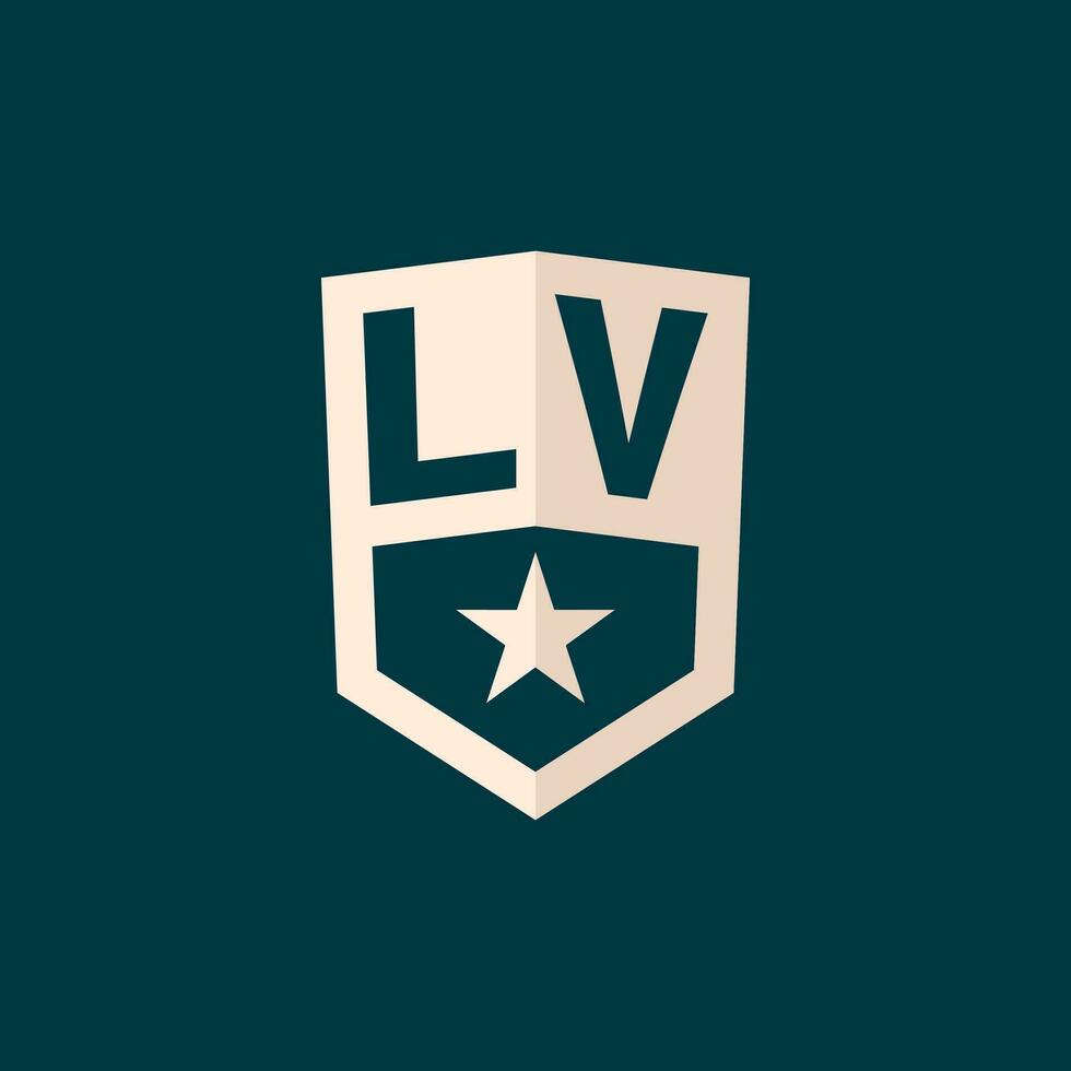 eerste lv logo ster schild symbool met gemakkelijk ontwerp vector