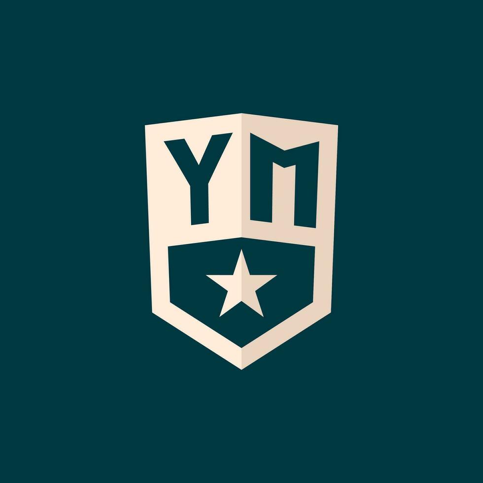 eerste ym logo ster schild symbool met gemakkelijk ontwerp vector