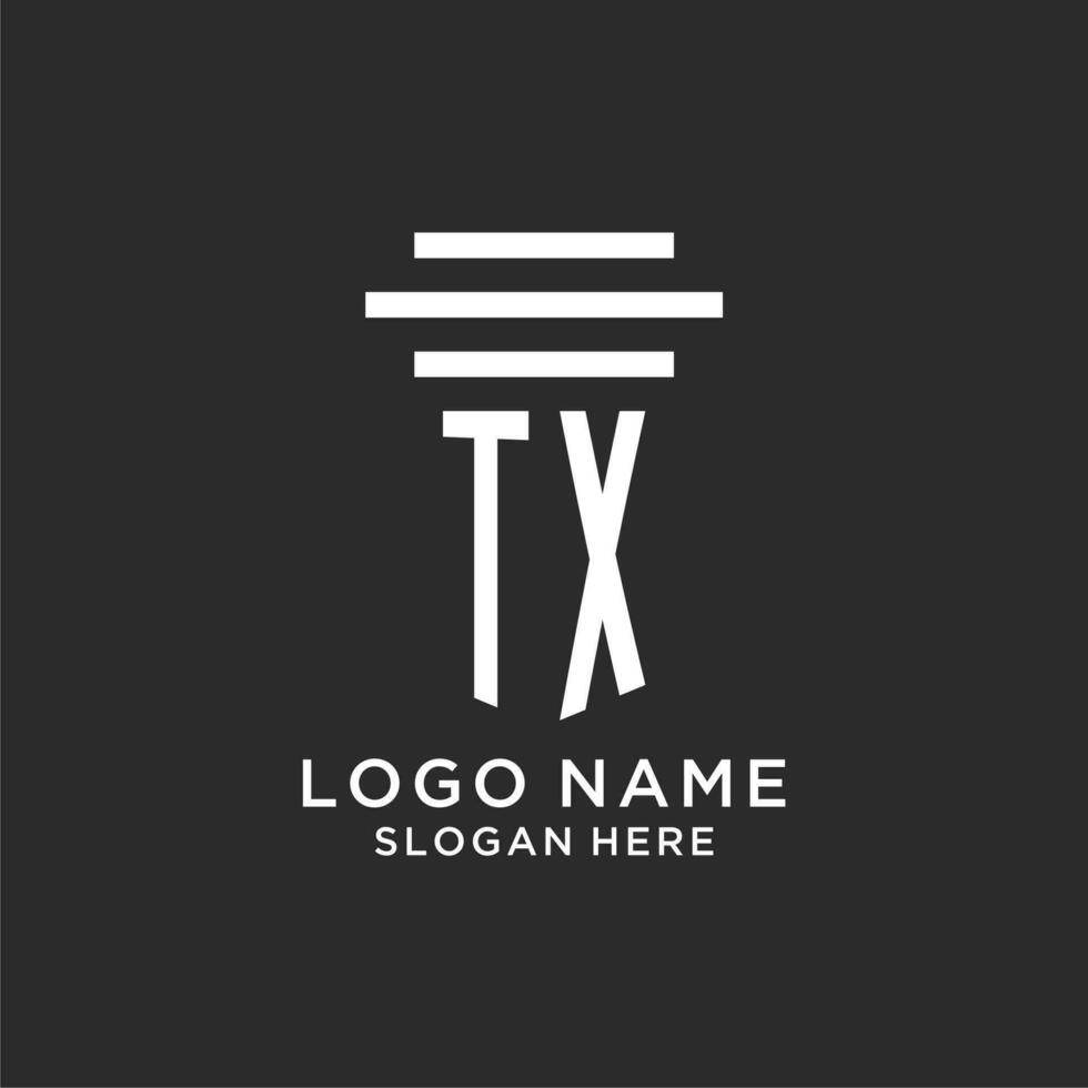 TX initialen met gemakkelijk pijler logo ontwerp, creatief wettelijk firma logo vector