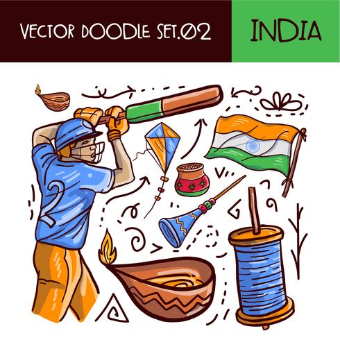 Indiase Republiek dag pictogramserie vector
