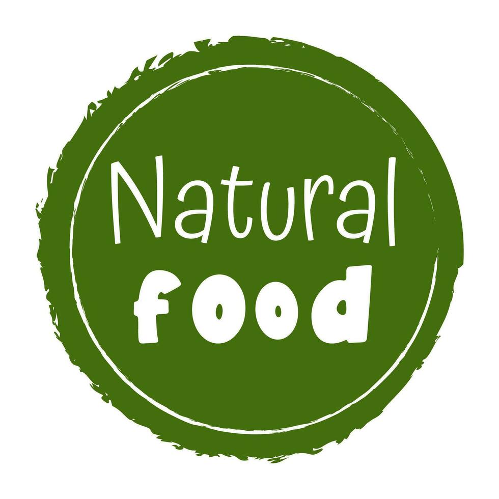 vector hand- getrokken sticker voor bio, ecologisch, ggo vrij, gluten vrij, veganistisch voedsel. natuurlijk producten label.
