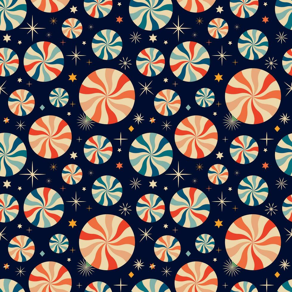 blauw patroon met sneeuwmannen. retro Kerstmis achtergrond vector