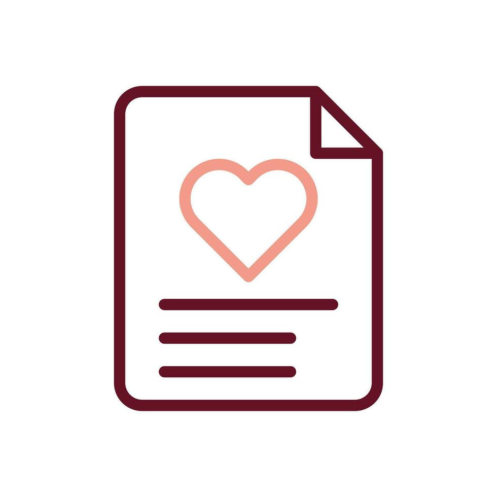papier liefde icoon duokleur bruin beige stijl Valentijn illustratie symbool perfect. vector