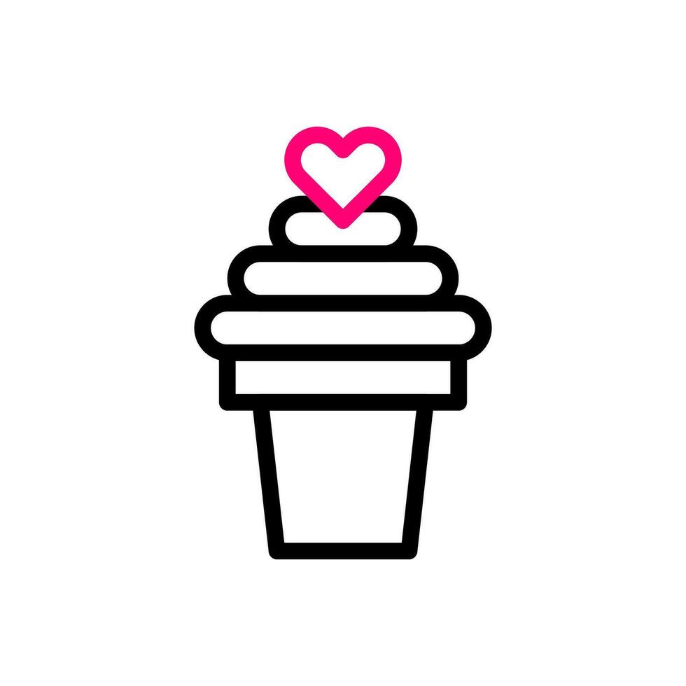 ijs room liefde icoon duokleur zwart roze stijl Valentijn illustratie symbool perfect. vector