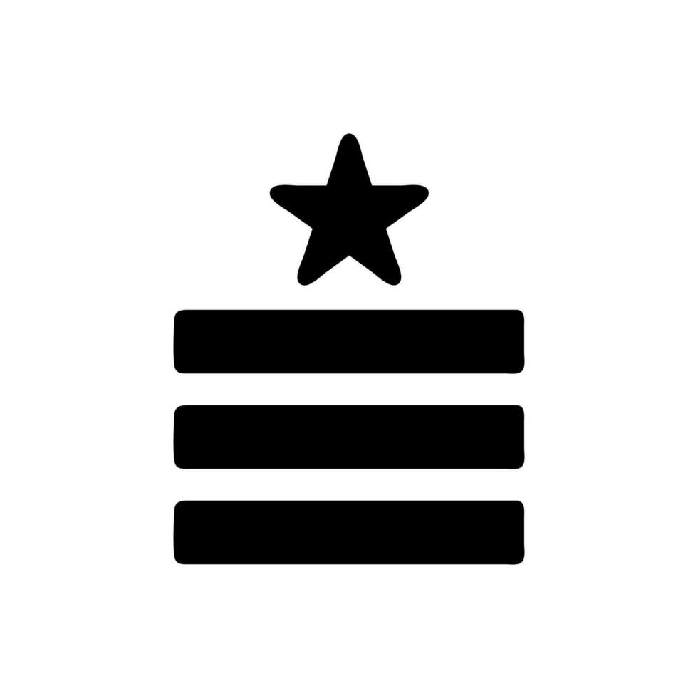 insigne icoon solide zwart kleur leger symbool perfect. vector