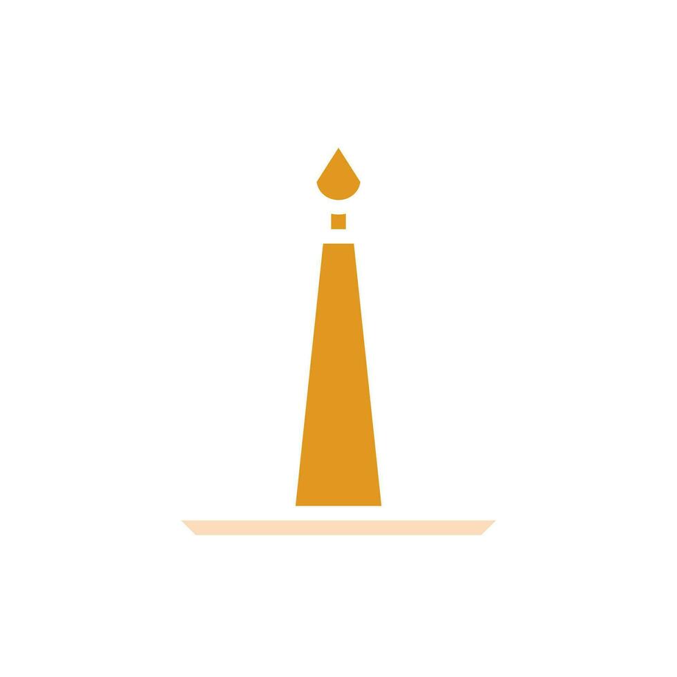 kaars icoon solide oranje geel kleur Chinese nieuw jaar symbool perfect. vector