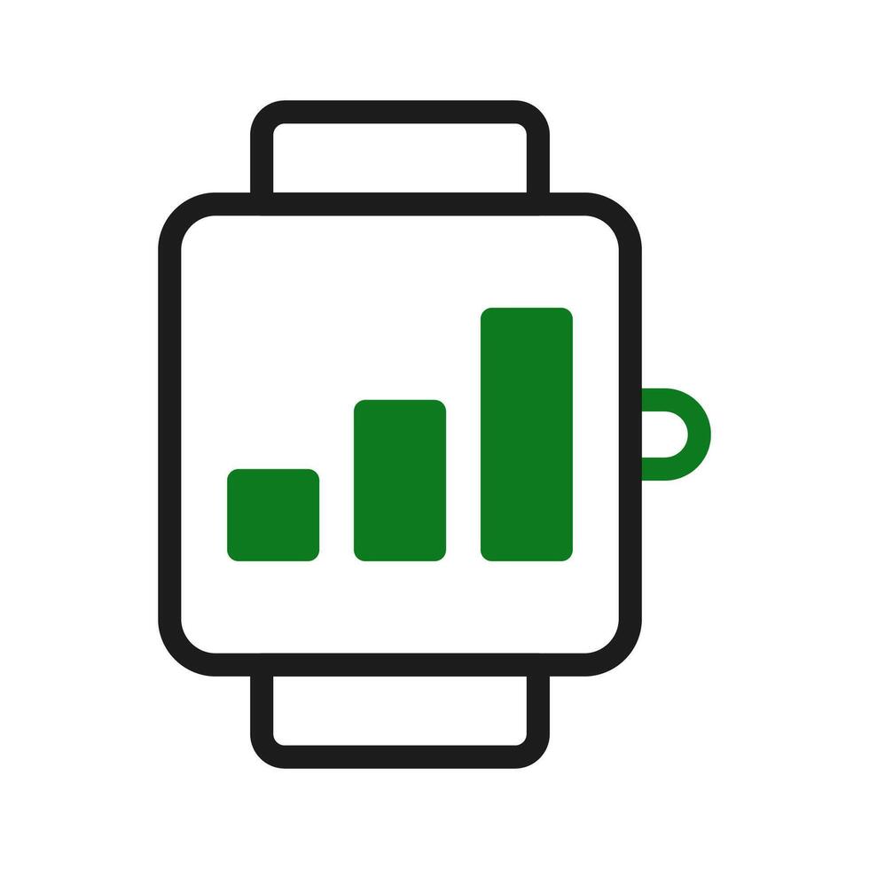 SmartWatch icoon duotoon groen zwart kleur sport symbool illustratie. vector