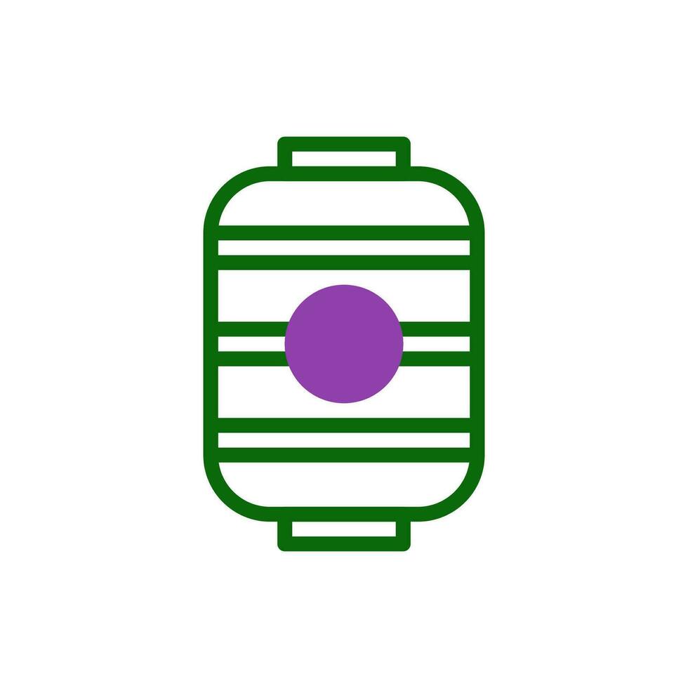lantaarn icoon duotoon groen Purper kleur Chinese nieuw jaar symbool perfect. vector