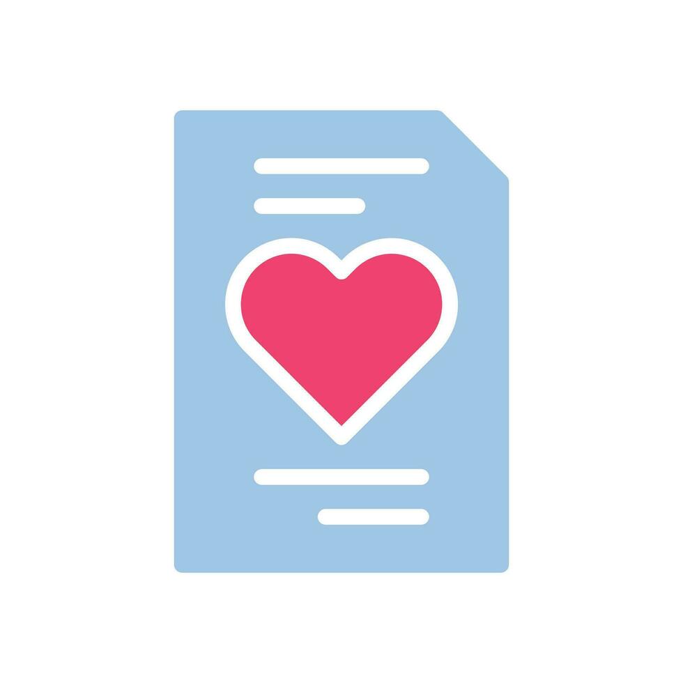 papier liefde icoon solide blauw roze stijl Valentijn illustratie symbool perfect. vector