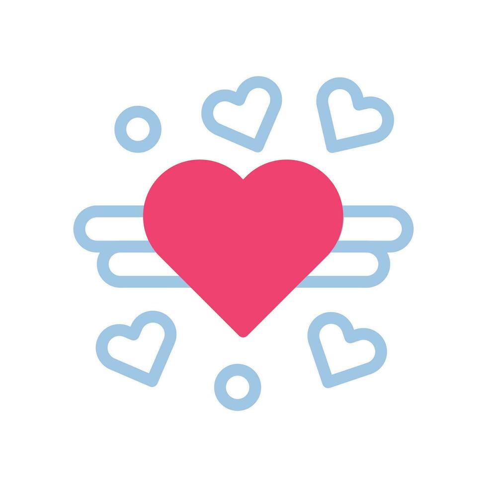 decoratie liefde icoon duotoon blauw roze stijl Valentijn illustratie symbool perfect. vector