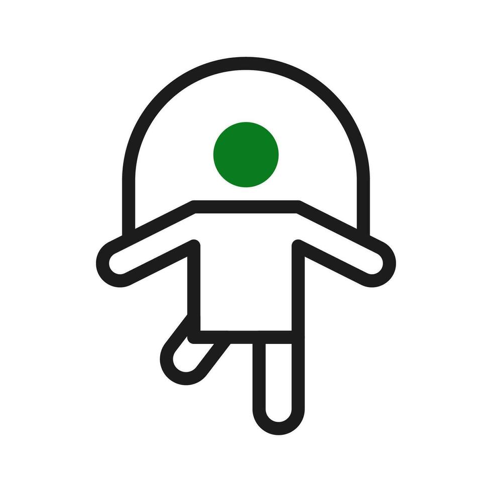springen touw icoon duotoon groen zwart kleur sport symbool illustratie. vector