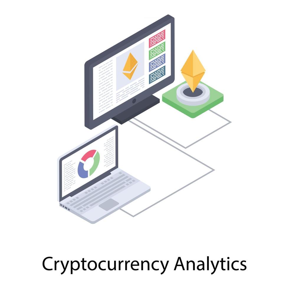 cryptocurrency-gegevensanalyse vector