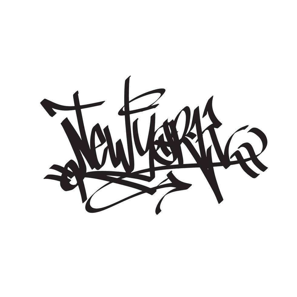 nieuw york woord tekst straat kunst graffiti taggen Aan muur vector