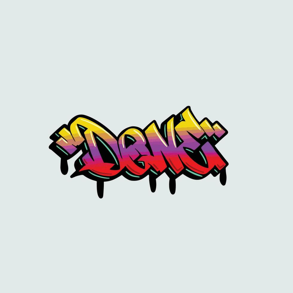 gedaan woord tekst straat kunst graffiti taggen vector