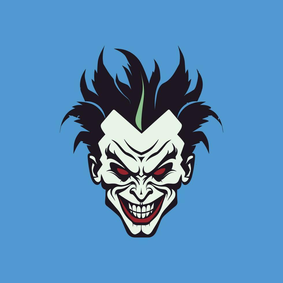 verontrustend clown hoofd mascotte portret vector