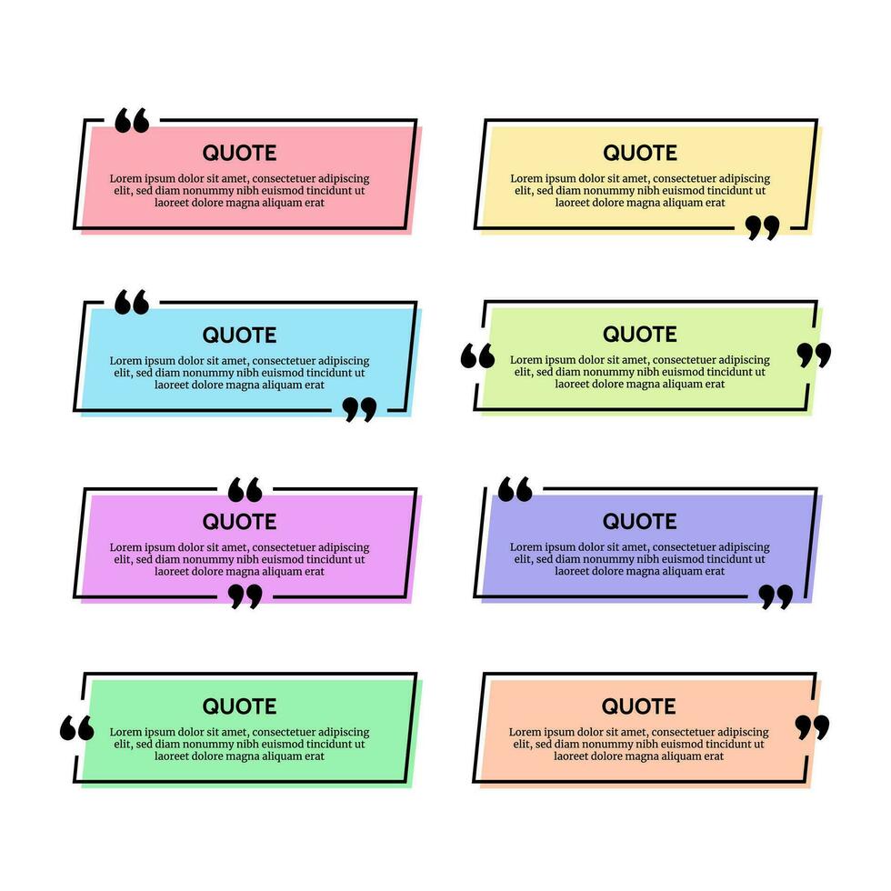 set quote box frames vector