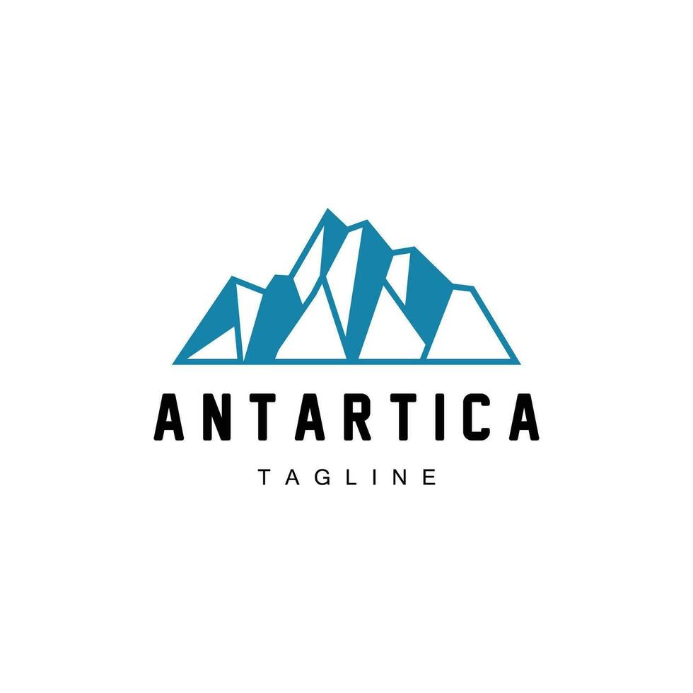 ijsberg logo, antarctica logo ontwerp, gemakkelijk natuur landschap vector illustratie sjabloon