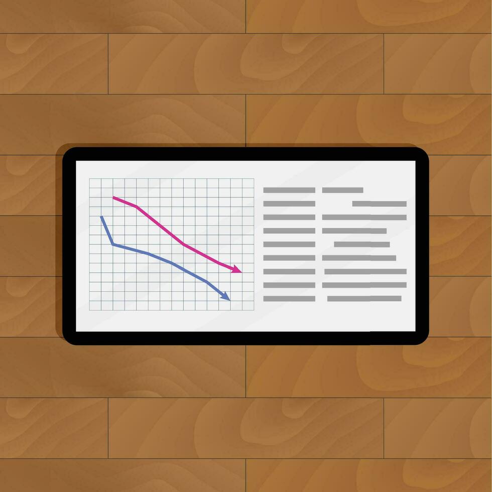 verslag doen van diagram infographic Aan apparaat. digitaal grafisch vector illustratie