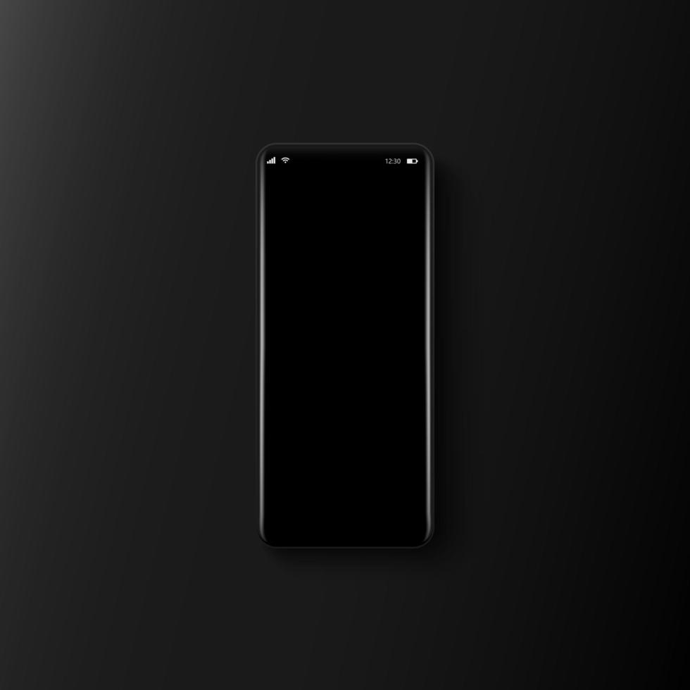 smartphones met gebogen scherm op een zwarte achtergrond vector