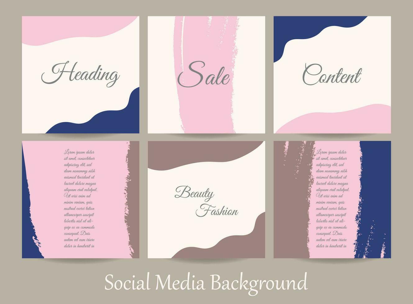 minimaal abstract sociaal media verhaal post voeden achtergrond, en web banier sjabloon. roze naakt blauw pastel waterverf mock-up lay-out van schoonheid, sieraden, cosmetica, huidverzorging, bruiloft, bedenken vector