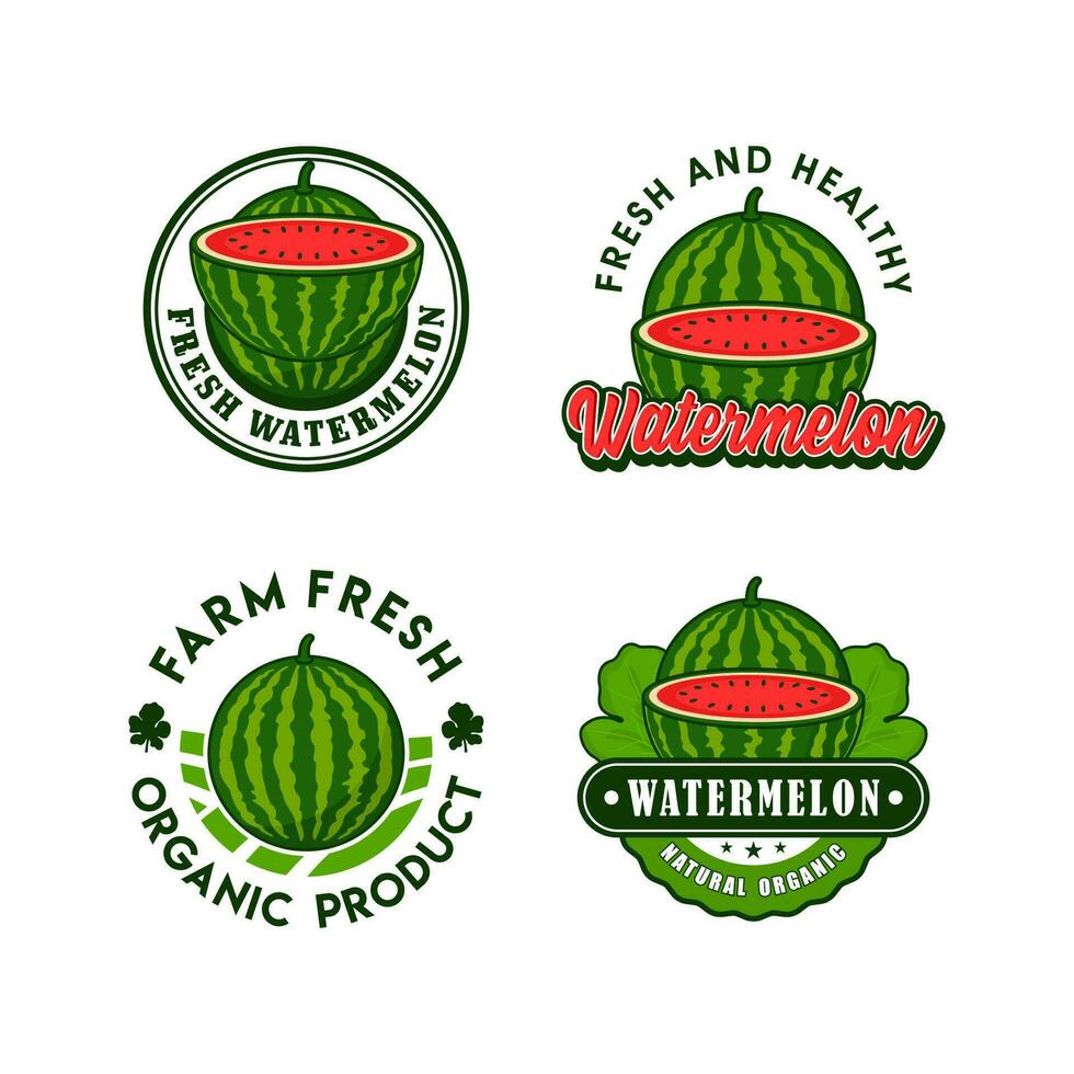 watermeloen fruit logo ontwerp verzameling vector